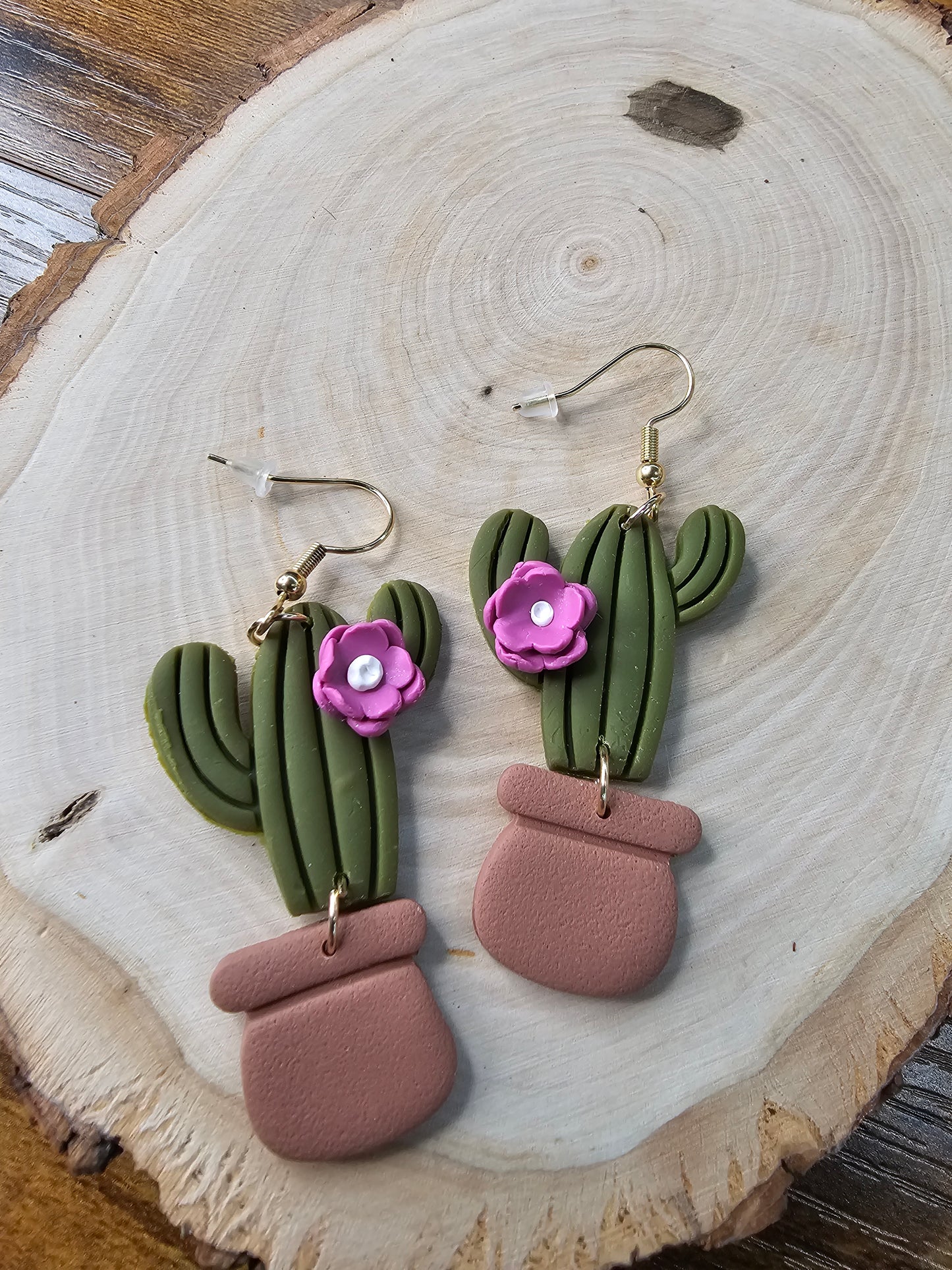 Purple flower Cactus dangles