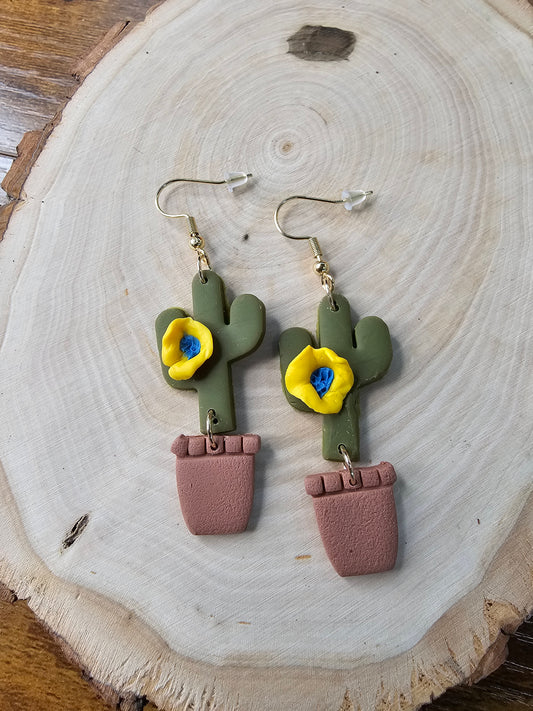 Yellow flower Cactus dangle